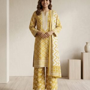 Saffron Mirage – 3 Piece Printed Lawn Suit