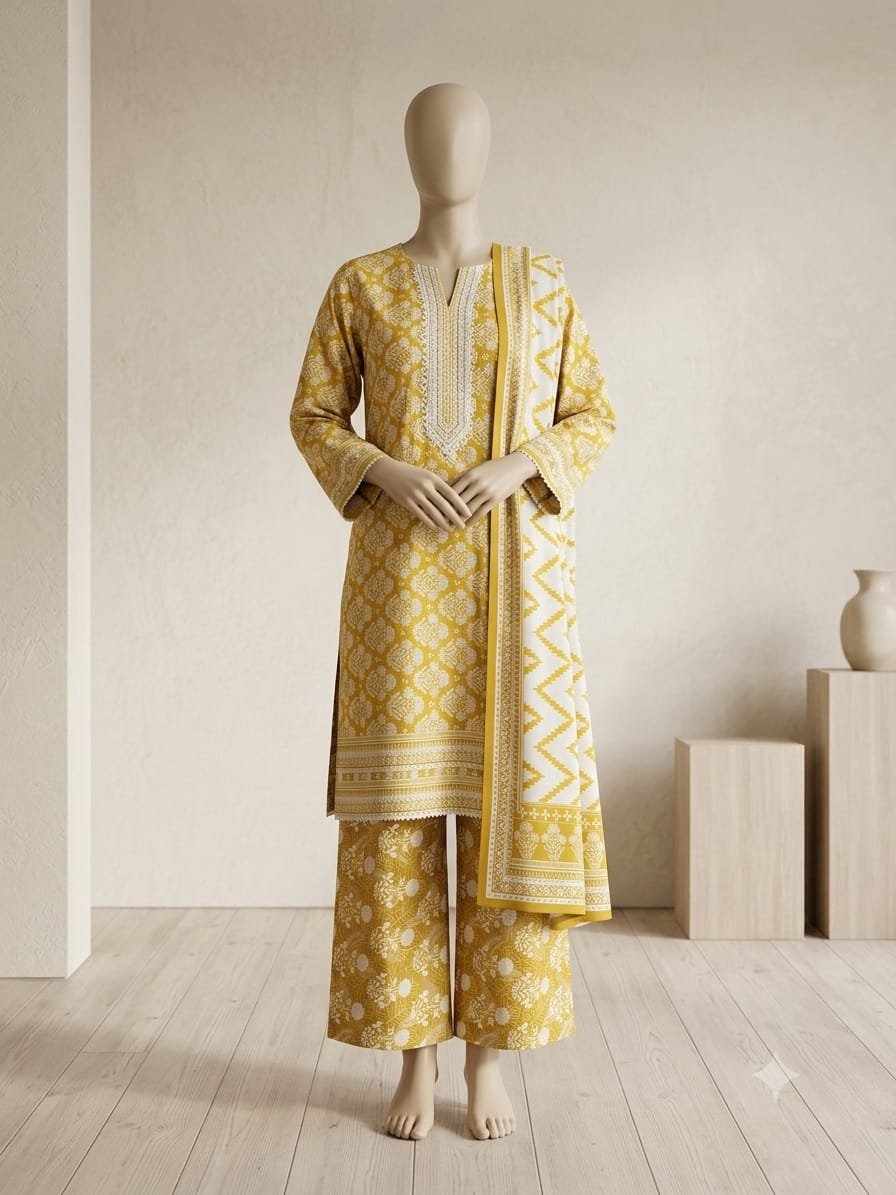 Golden Hour – 3 Piece Printed Lawn Suit