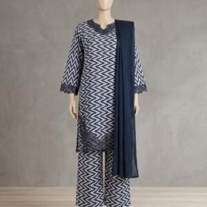 Indigo Tile – 3 Piece Printed Lawn Suit