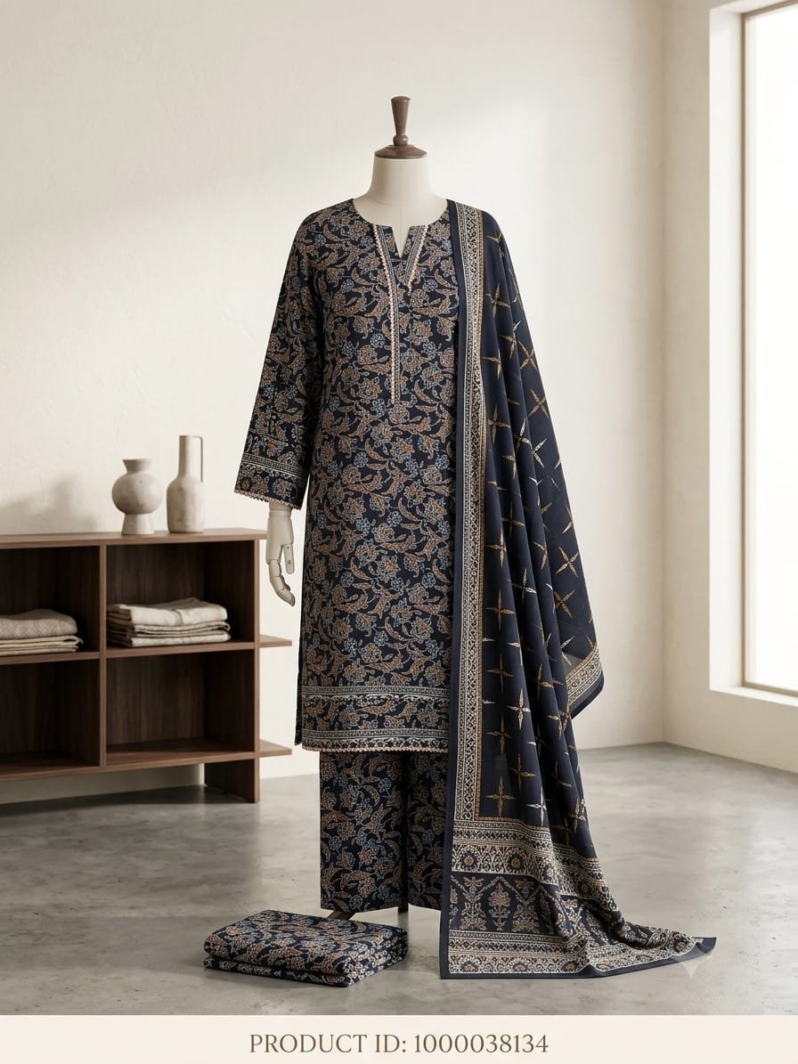 Slate Story – 3 Piece Printed Lawn Suit