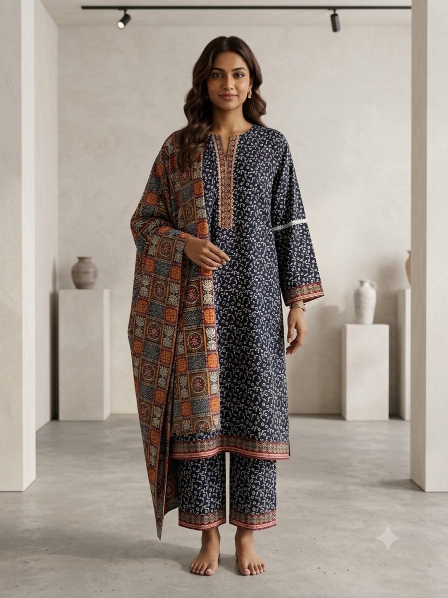 Terracotta Tale – 3 Piece Printed Lawn Suit