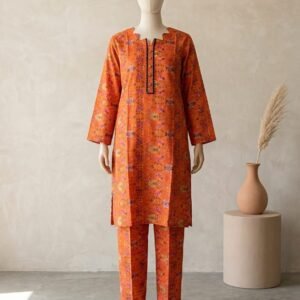 Sunset Ember – 2 Piece Printed Lawn Suit