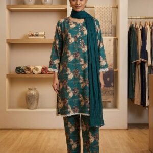 Emerald Tide – 3 Piece Printed Lawn Suit