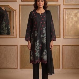 Midnight Meadow – 3 Piece Printed Lawn Suit