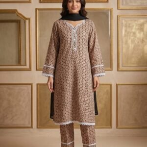 Sand Trellis – 3 Piece Printed Lawn Suit