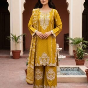 Amber Radiance – 3 Piece Embroidered Lawn Suit