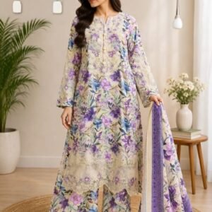 Lilac Reverie – 3 Piece Embroidered Lawn Suit