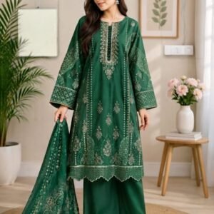 Emerald Noor – 3 Piece Embroidered Suit