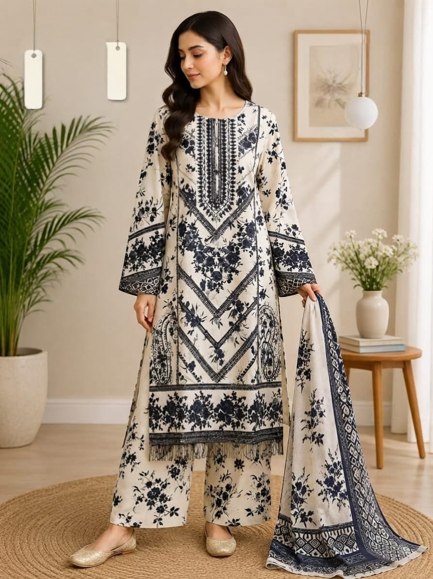 Indigo Sonnet – 3 Piece Printed Lawn Suit