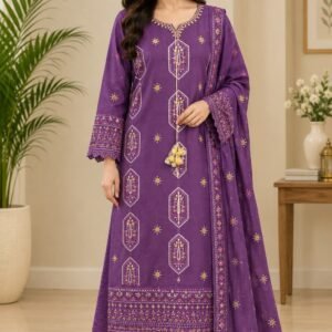 Premium Embroidered 3-Piece Suit by Zyra Style